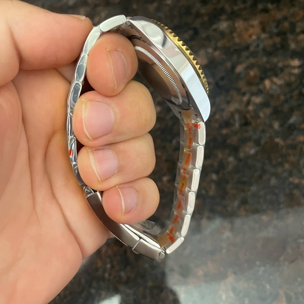 Two-Tone Stainless Steel Watch with Black Dial - Picture 4 of 6